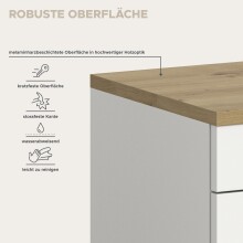 Schuhbank >Canu< in Weiß / Artisan Eiche Dekor - 80x45x37cm (BxHxT)