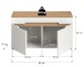 Schuhbank >Canu< in Weiß / Artisan Eiche Dekor - 80x45x37cm (BxHxT)