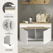 Schuhbank >Canu< in Weiß / Artisan Eiche Dekor - 80x45x37cm (BxHxT)