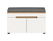 Schuhbank >Canu< in Weiß / Artisan Eiche Dekor - 80x45x37cm (BxHxT)