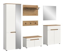 Garderoben-Set >Canu< in Weiß / Artisan Eiche...