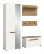 Garderoben-Set >Canu< in Weiß / Artisan Eiche Dekor - 160x190x37cm (BxHxT)