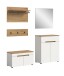 Garderoben-Set >Canu< in Weiß / Artisan Eiche Dekor - 175x190x37cm (BxHxT)