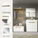 Garderoben-Set >Canu< in Weiß / Artisan Eiche Dekor - 175x190x37cm (BxHxT)
