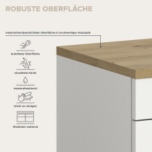 Garderoben-Set >Canu< in Weiß / Artisan Eiche Dekor - 80x190x37cm (BxHxT)