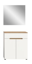 Garderoben-Set >Canu< in Weiß / Artisan Eiche Dekor - 80x190x37cm (BxHxT)