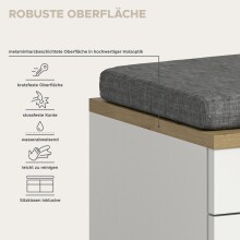 Garderoben-Set >Canu< in Weiß / Artisan Eiche Dekor - 255x190x37cm (BxHxT)