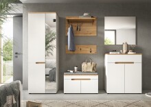 Garderoben-Set >Canu< in Weiß / Artisan Eiche Dekor - 255x190x37cm (BxHxT)