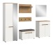 Garderoben-Set >Canu< in Weiß / Artisan Eiche Dekor - 255x190x37cm (BxHxT)