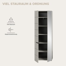 Garderobenschrank >Canu< in Kaschmir / Spiegel - 65x190x37cm (BxHxT)