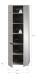 Garderobenschrank >Canu< in Kaschmir / Spiegel - 65x190x37cm (BxHxT)