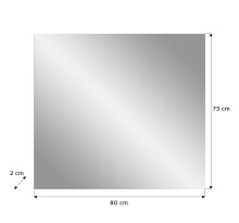 Spiegel >Canu< in Kaschmir/Spiegelglas - 80x73x2cm (BxHxT)