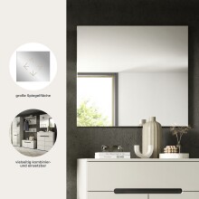 Spiegel >Canu< in Kaschmir/Spiegelglas - 80x73x2cm (BxHxT)