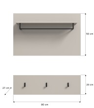 Garderobenpaneel >Canu< in Kaschmir - 80x73x27cm (BxHxT)