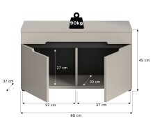 Schuhbank >Canu< in Kaschmir - 80x45x37cm (BxHxT)