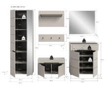 Garderoben-Set >Canu< in Kaschmir - 255x190x37cm (BxHxT)