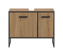Waschbeckenunterschrank >Bagno< in Artisan Eiche Nachbildung - 80x63x36 (BxHxT)