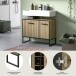 Waschbeckenunterschrank >Bagno< in Artisan Eiche Nachbildung - 80x63x36 (BxHxT)