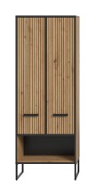 Hochschrank >Bagno< in Artisan Eiche Nachbildung - 59x159x32cm (BxHxT)