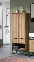 Hochschrank >Bagno< in Artisan Eiche Nachbildung - 59x159x32cm (BxHxT)
