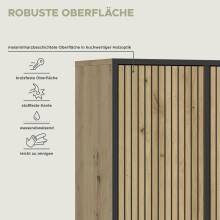 Hochschrank >Bagno< in Artisan Eiche Nachbildung - 59x159x32cm (BxHxT)