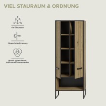 Hochschrank >Bagno< in Artisan Eiche Nachbildung - 59x159x32cm (BxHxT)