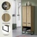 Hochschrank >Bagno< in Artisan Eiche Nachbildung - 59x159x32cm (BxHxT)