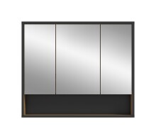 Badezimmerspiegelschrank >Bagno< in Eiche Dekor / Spiegel - 80x68x19cm (BxHxT)