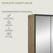 Badezimmerspiegelschrank >Bagno< in Eiche Dekor / Spiegel - 80x68x19cm (BxHxT)