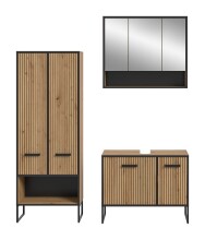 Badezimmer-Set >Bagno< in Artisan Eiche Nachbildung - 154x192x36cm (BxHxT)