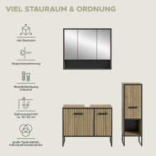 Badezimmer-Set >Bagno< in Artisan Eiche Nachbildung - 125x192x36cm (BxHxT)