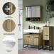 Badezimmer-Set >Bagno< in Artisan Eiche Nachbildung - 125x192x36cm (BxHxT)