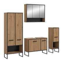 Badezimmer-Set >Bagno< in Artisan Eiche Nachbildung...