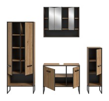 Badezimmer-Set >Bagno< in Artisan Eiche Nachbildung - 199x192x36cm (BxHxT)