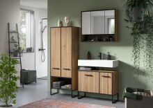 Badezimmer-Set >Bagno< in Artisan Eiche Nachbildung - 199x192x36cm (BxHxT)