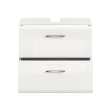 Waschbeckenunterschrank >Ice< in Weiß/Weiß hochglanz - 60x58x30cm (BxHxT)