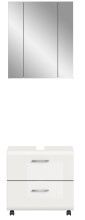 Badezimmer-Set >Ice< in Weiß/Weiß hochglanz - 60x185x30cm (BxHxT)