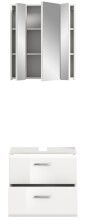 Badezimmer-Set >Ice< in Weiß/Weiß hochglanz - 60x185x30cm (BxHxT)