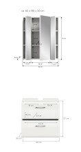 Badezimmer-Set >Ice< in Weiß/Weiß hochglanz - 60x185x30cm (BxHxT)