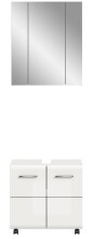 Badezimmer-Set >Ice< in Weiß/Weiß hochglanz - 60x185x30cm (BxHxT)