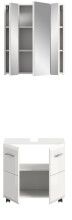 Badezimmer-Set >Ice< in Weiß/Weiß hochglanz - 60x185x30cm (BxHxT)