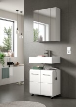 Badezimmer-Set >Ice< in Weiß/Weiß hochglanz - 60x185x30cm (BxHxT)