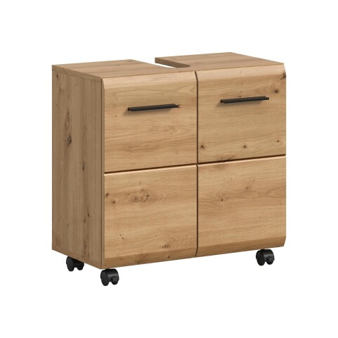 Waschbeckenunterschrank >Ice< in Artisan Eiche Nachbildung - 60x58x30cm (BxHxT)