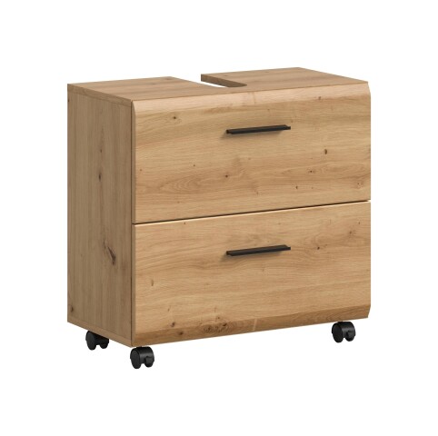 Waschbeckenunterschrank >Ice< in Artisan Eiche Nachbildung - 60x58x30cm (BxHxT)