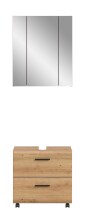 Badezimmer-Set >Ice< in Artisan Eiche Nachbildung - 60x185x30cm (BxHxT)
