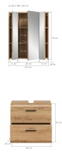 Badezimmer-Set >Ice< in Artisan Eiche Nachbildung - 60x185x30cm (BxHxT)