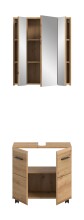 Badezimmer-Set >Ice< in Artisan Eiche Nachbildung - 60x185x30cm (BxHxT)