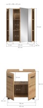 Badezimmer-Set >Ice< in Artisan Eiche Nachbildung - 60x185x30cm (BxHxT)