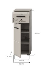 Midischrank >Ice< in Kaschmir - 30x80x30cm (BxHxT)