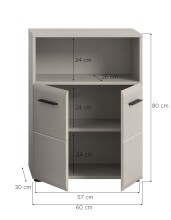 Midischrank >Ice< in Kaschmir - 60x80x30cm (BxHxT)